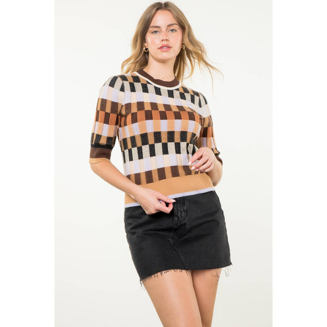 THML - Short Sleeve Textured Knit Top