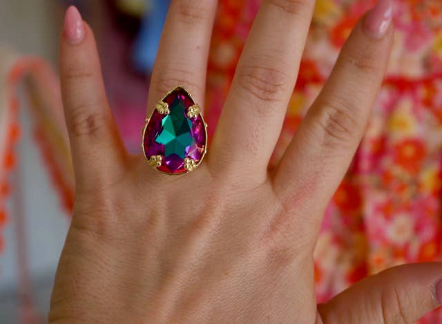 Vixen Adjustable Statement Ring in Mystic Peacock