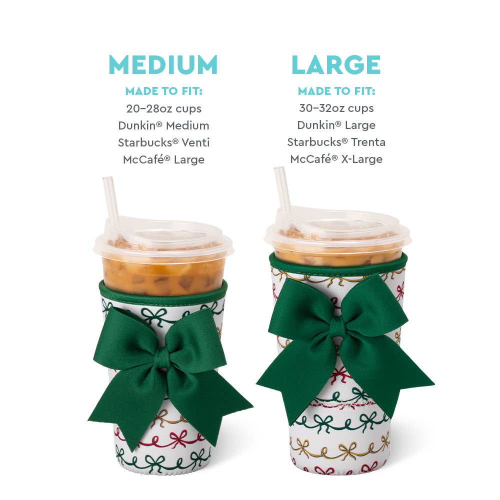 Christmas Bows Iced Cup Coolie (Large)