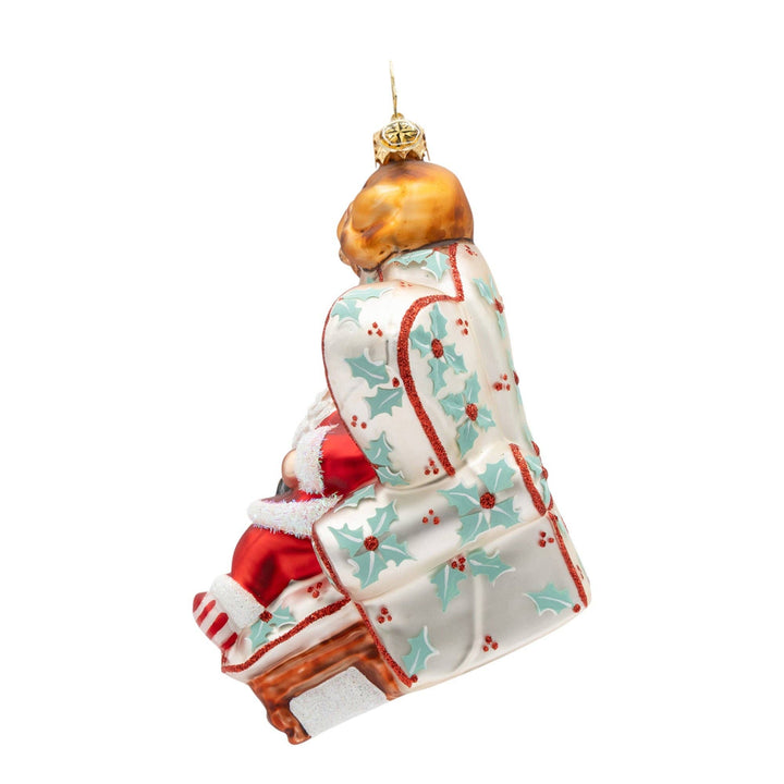 Holiday Glass Ornament – Cat Nap Santa