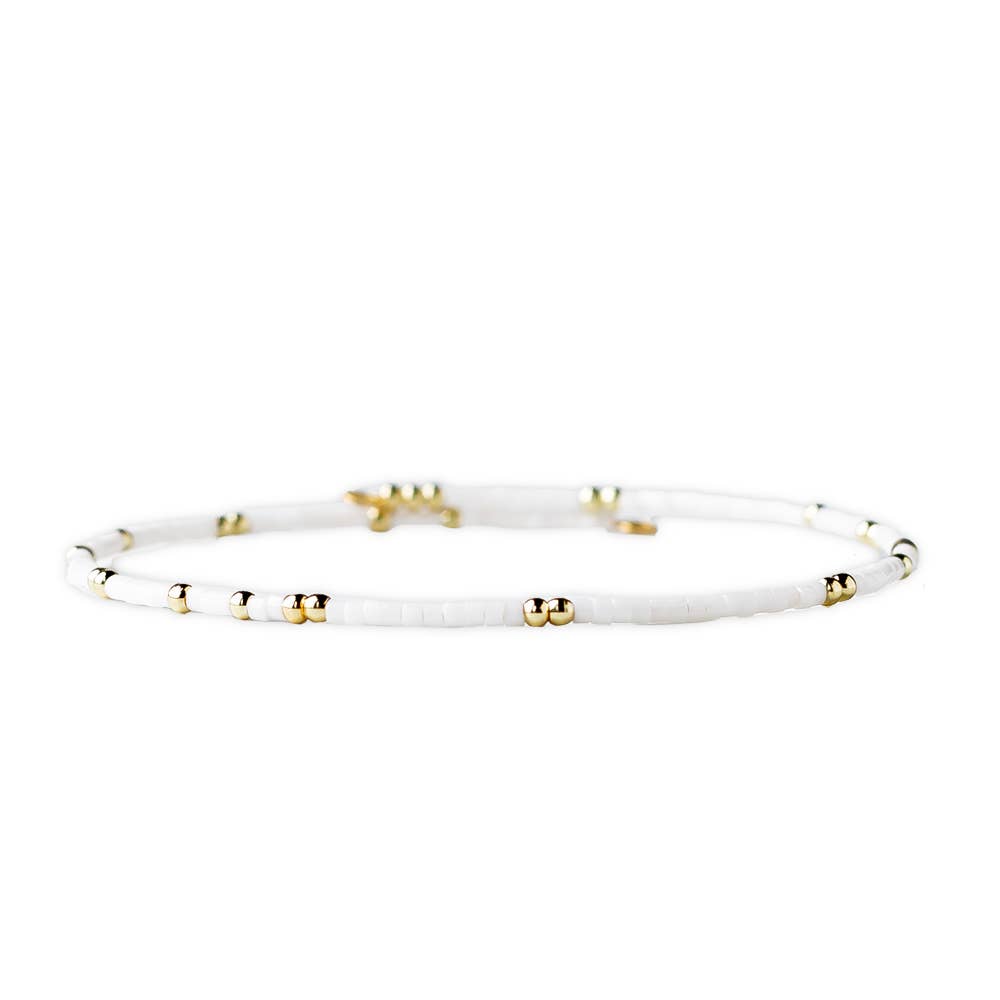 Lenny & Eva - Confetti Beaded Bangle-White