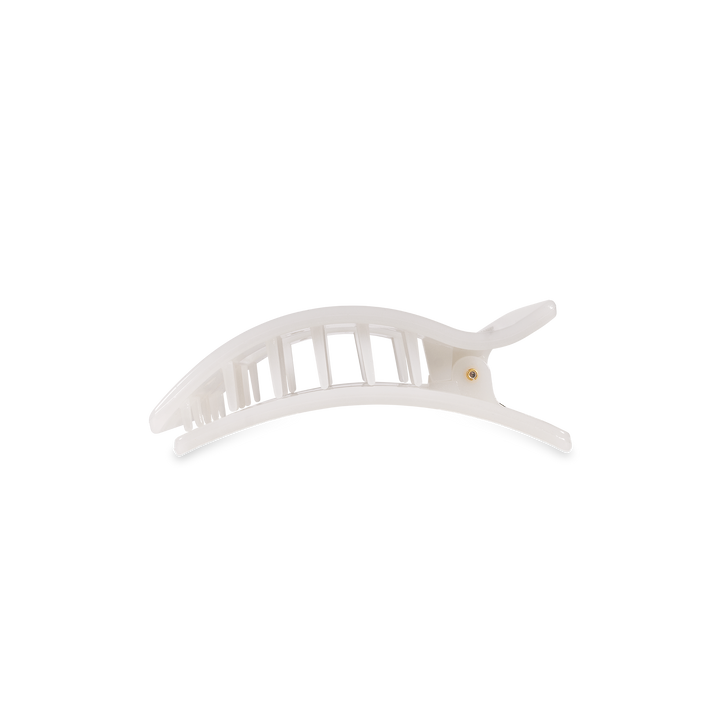 TELETIES - Flat Rectangle Hair Clip | Small | Coconut White