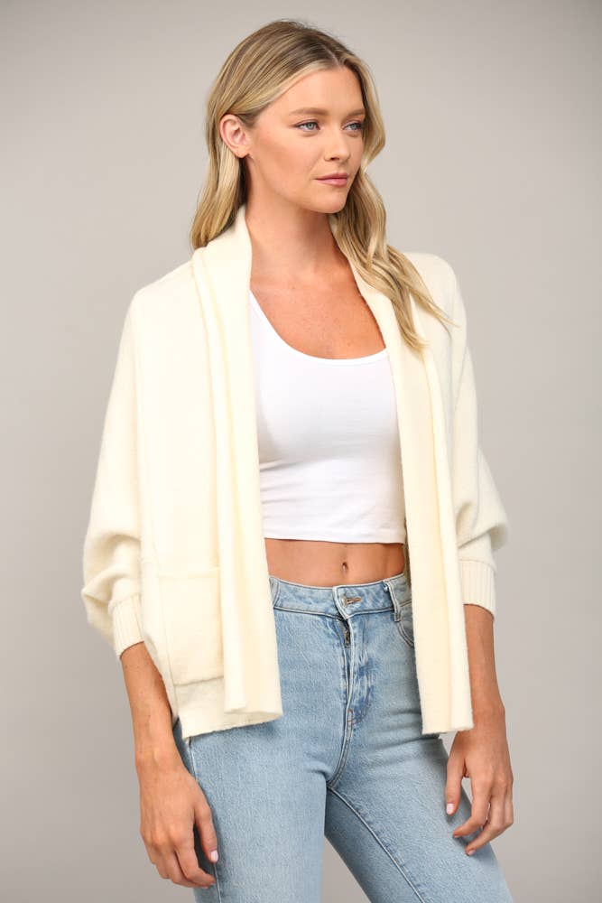 Shawl Collar Open Cardigan