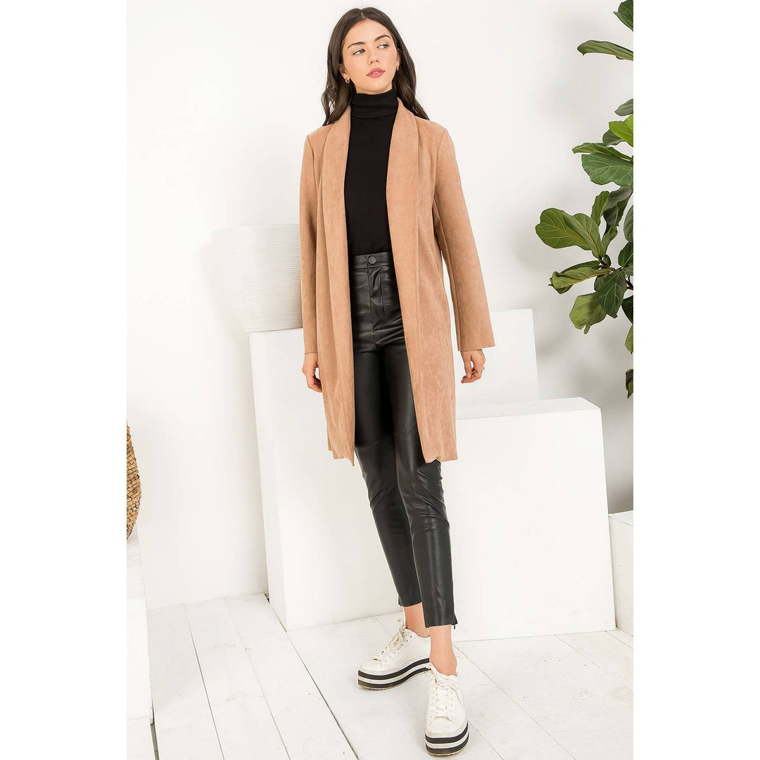 Suede Long Cardigan