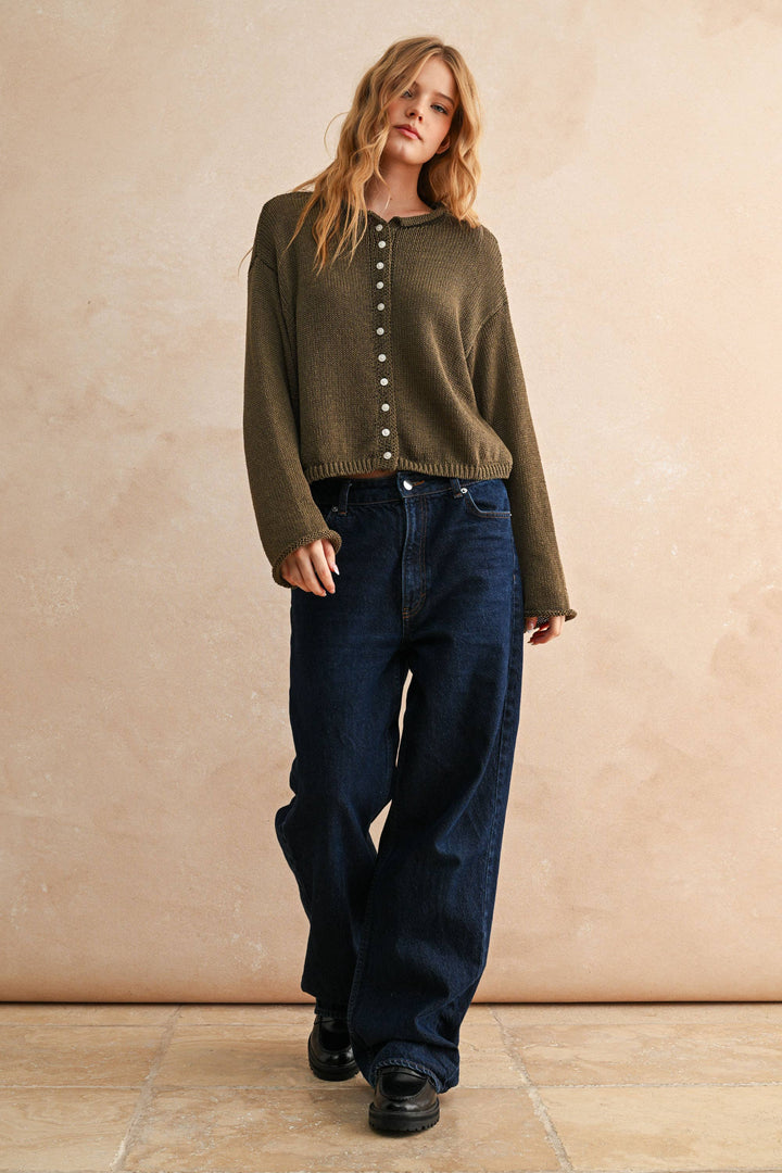 Light Weight Button Front Cardigan