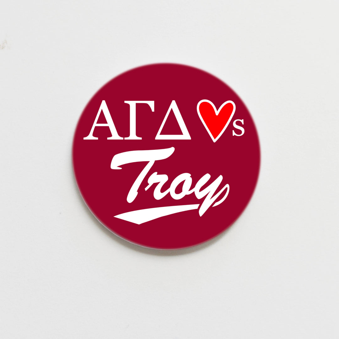 Good Vibez Collegiate - Troy University Alpha Gamma Delta Game Day Button