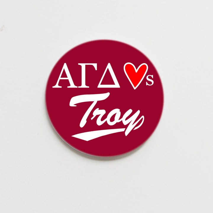 Good Vibez Collegiate - Troy University Alpha Gamma Delta Game Day Button