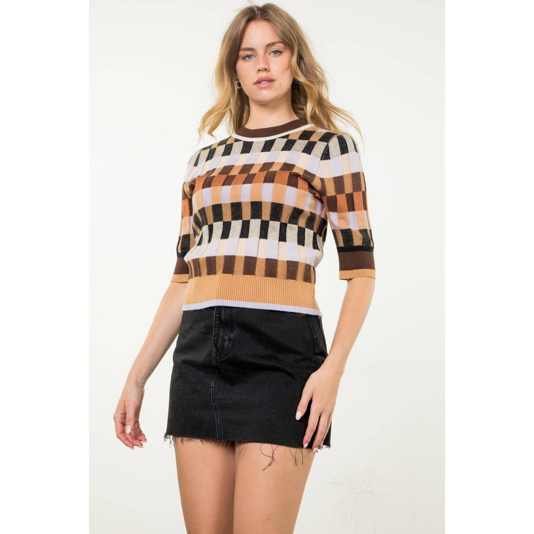 THML - Short Sleeve Textured Knit Top