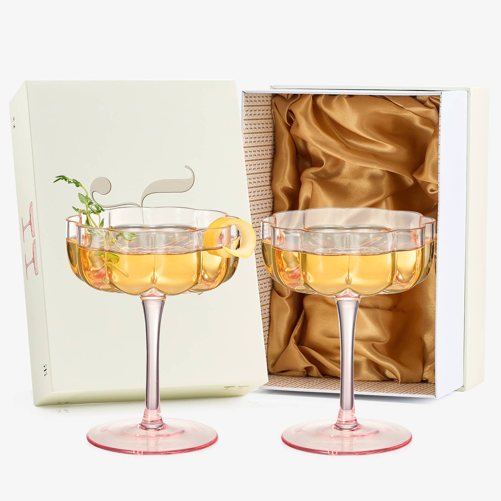 The Wine Savant Flower Vintage Wavy Petals Wave Glass Coupes