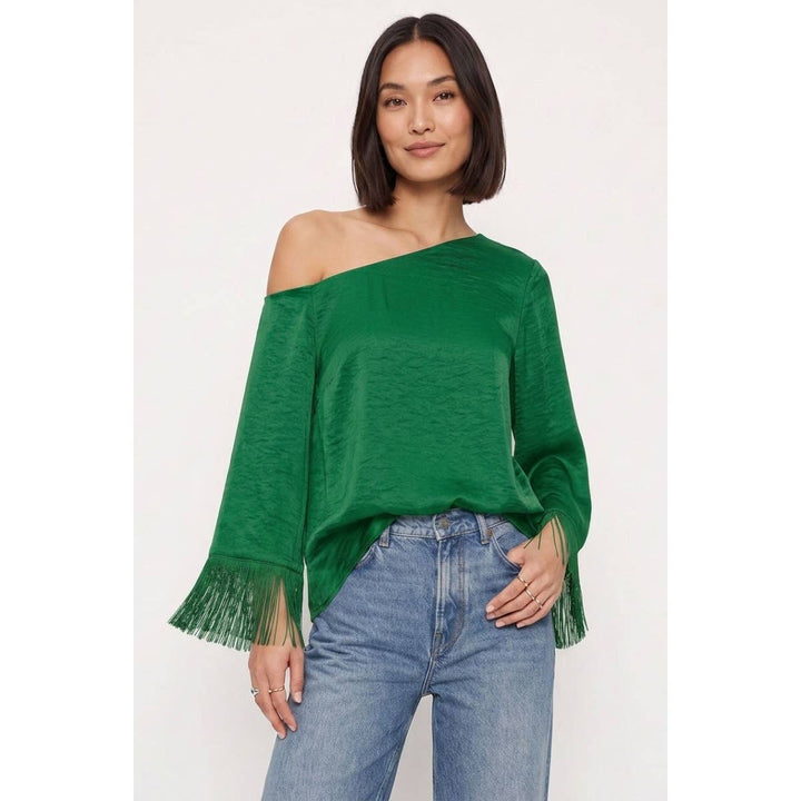 Fringe Sleeve Off Shoulder Fall Blouse