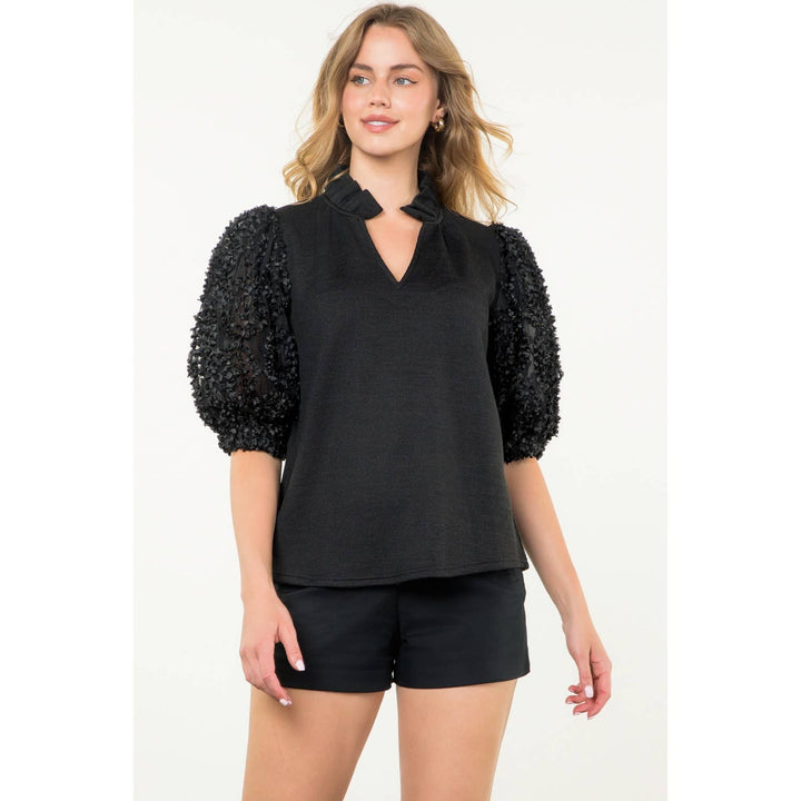 Textured Puff Sleeve Top