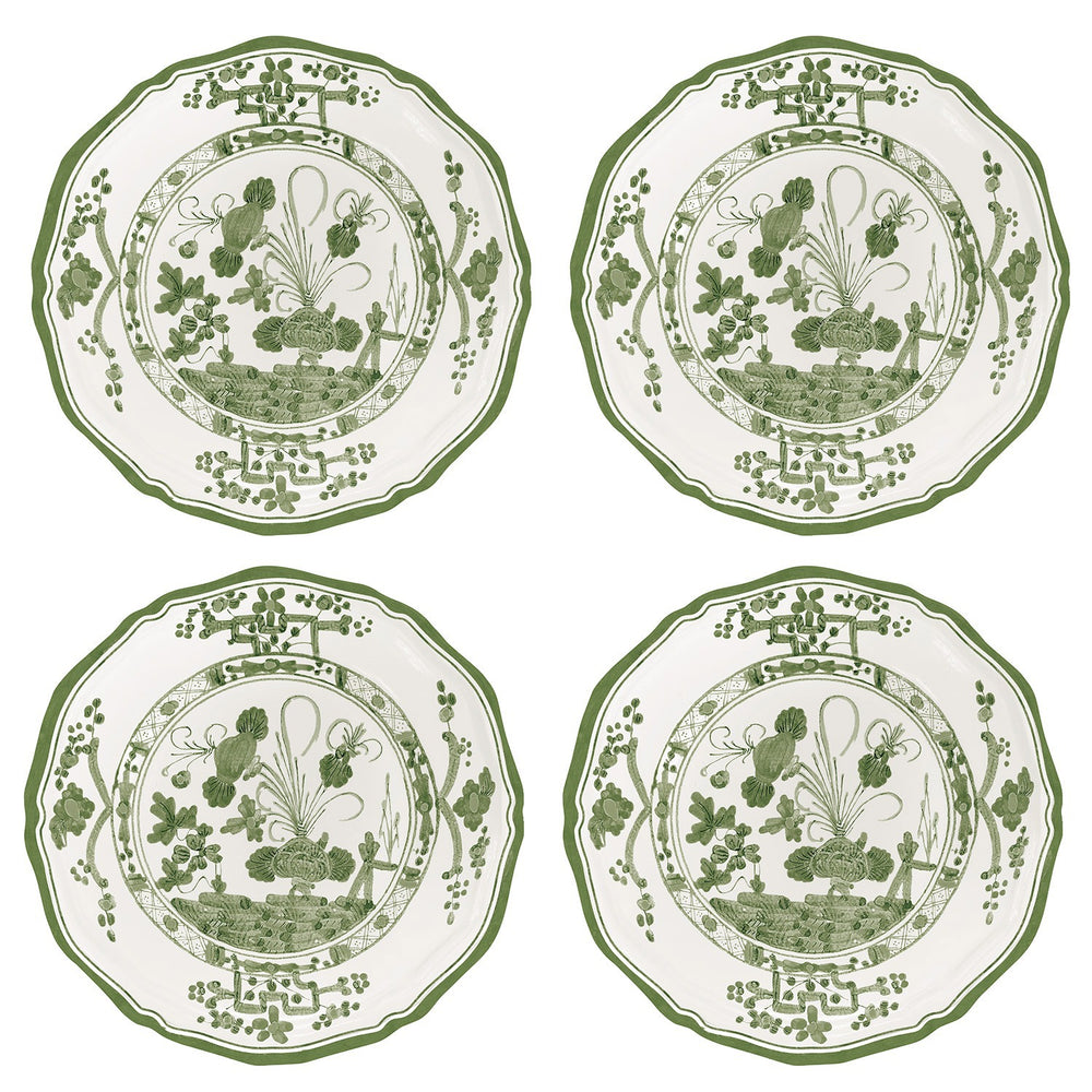 VIDA Faenza Appetizer Plate Set of 4 (Green and White)