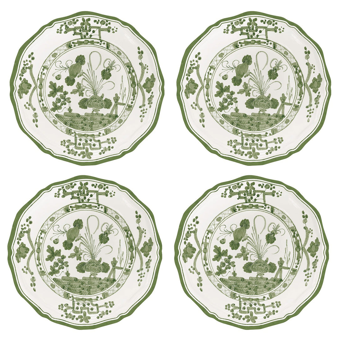 VIDA Faenza Appetizer Plate Set of 4 (Green and White)