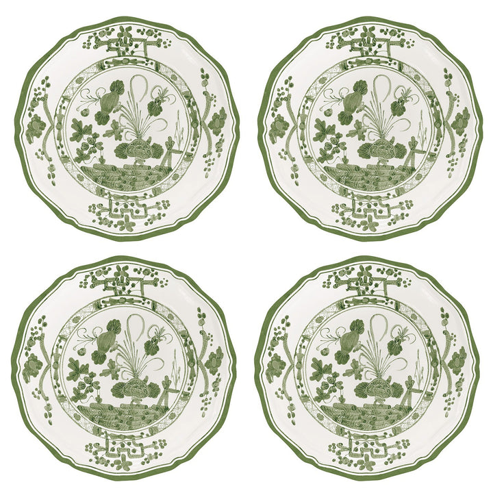 VIDA Faenza Appetizer Plate Set of 4 (Green and White)