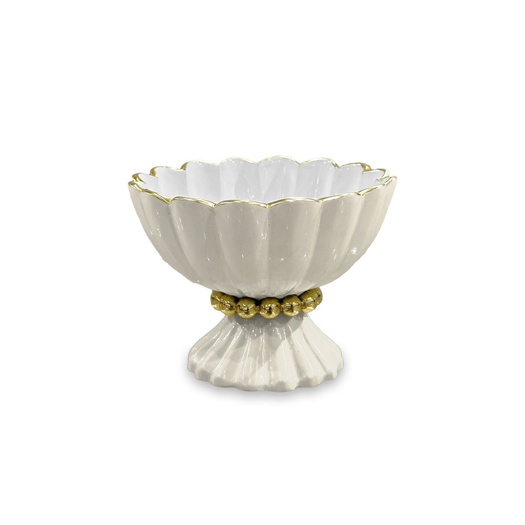 ENCANTO Vienna Mini Pedestal with Spoon (Cream and White)