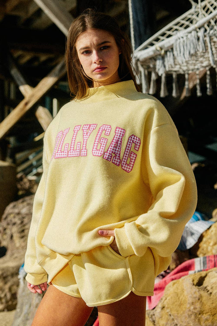 DILLY DALLY Reversible Mockneck Sweatshirt