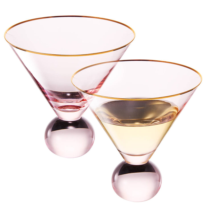 The Wine Savant /  Khen Glassware - Khen Stemless Blush Pink Martini Glasses | Set of 2