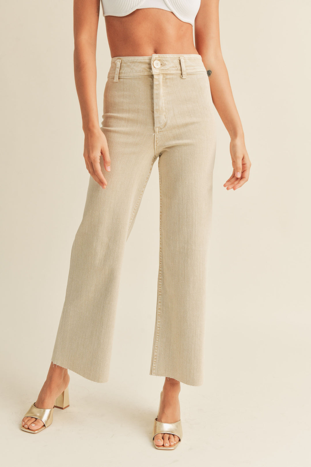 Mineral Wash Wide Leg Jeans