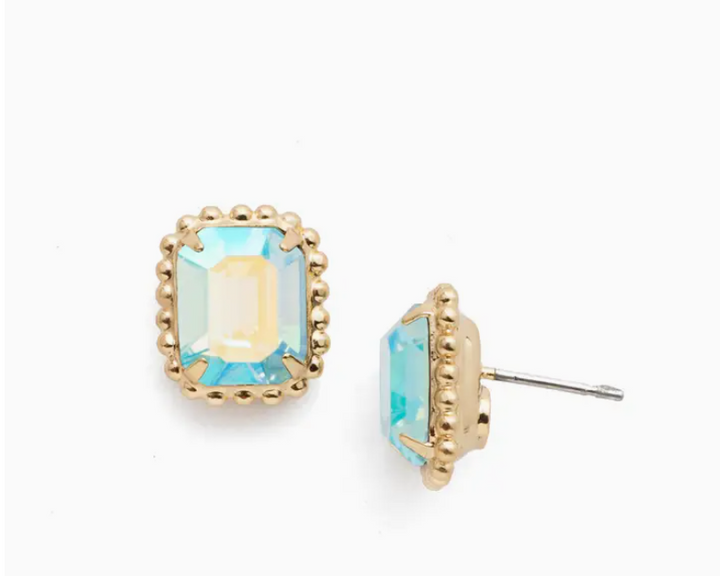 Octavia Scalloped Bright Gold-tone Stud Earring