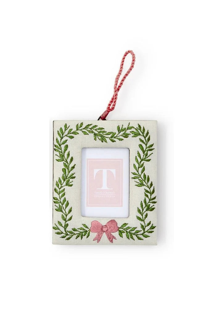 Holiday Memories Embroidered Photo Frame Ornament Assorted 3 Designs