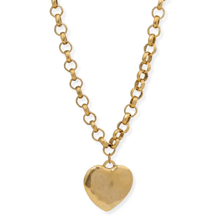 Puffed Heart Short Necklace