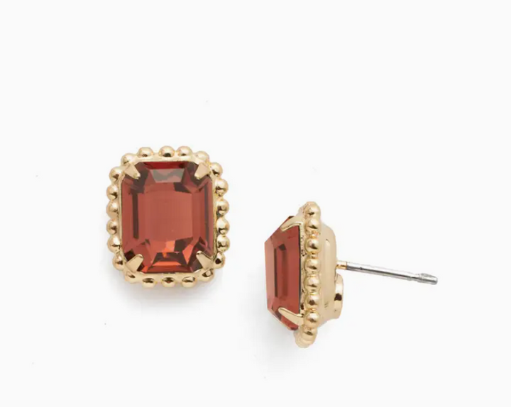 Octavia Scalloped Bright Gold-tone Stud Earring
