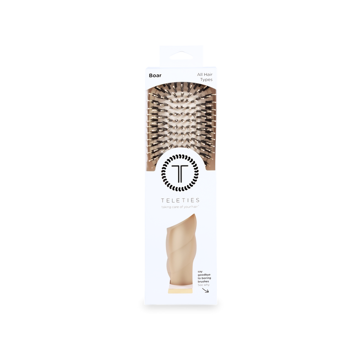 TELETIES - Boar Bristle Hair Brush | Tan