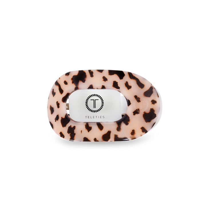 TELETIES - Round Flat Hair Clip | Small | Blonde Tortoise