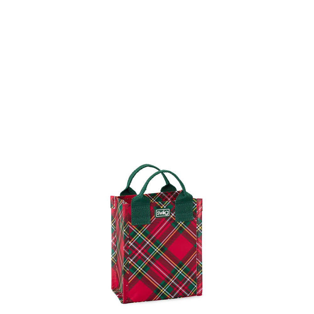 Christmas Plaid Reusable Gift Bag (Mini)