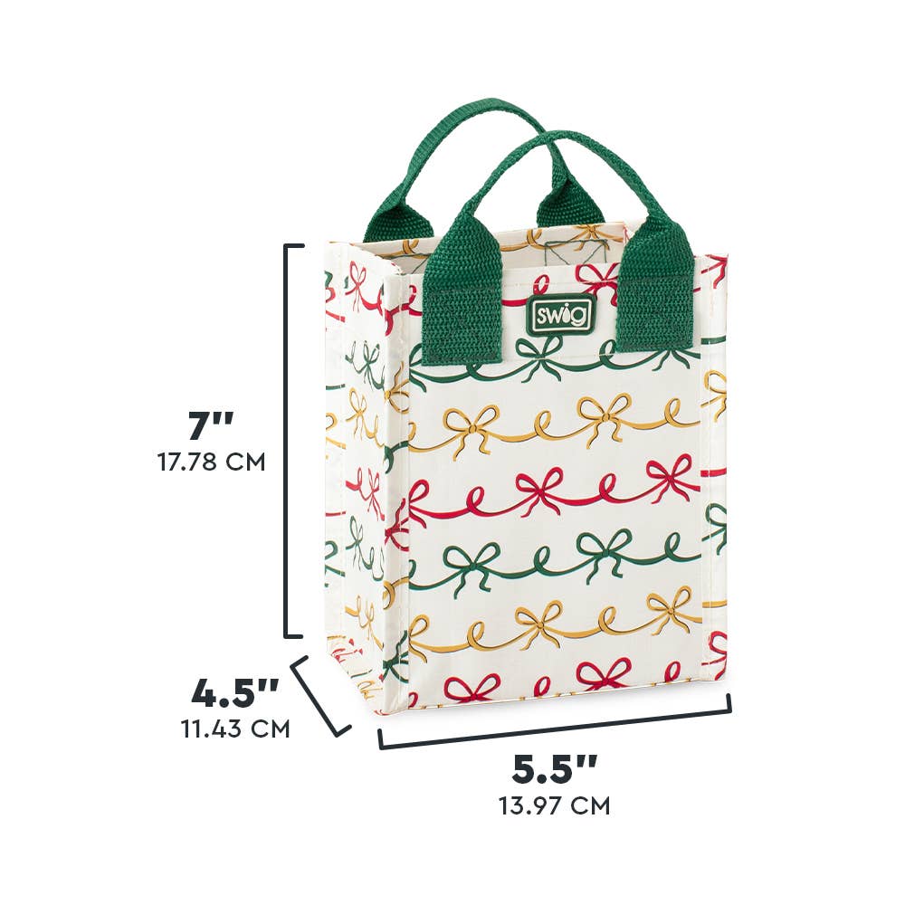 Christmas Bows Reusable Gift Bag (Mini)