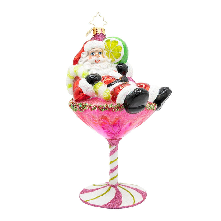 Holiday Glass Ornament – Santa's Christmas Cosmo