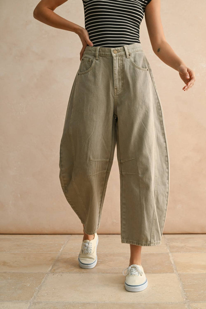 Barrel Cotton Pants