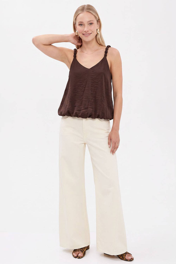 Billowy Strap Accent Tank Top