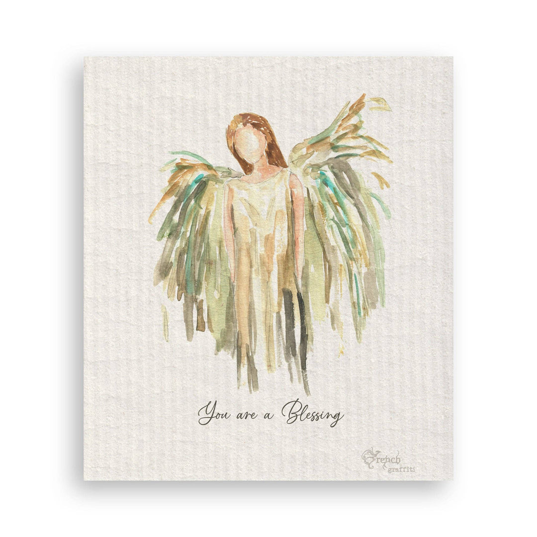 Gold Celestial Angel Dish Towel