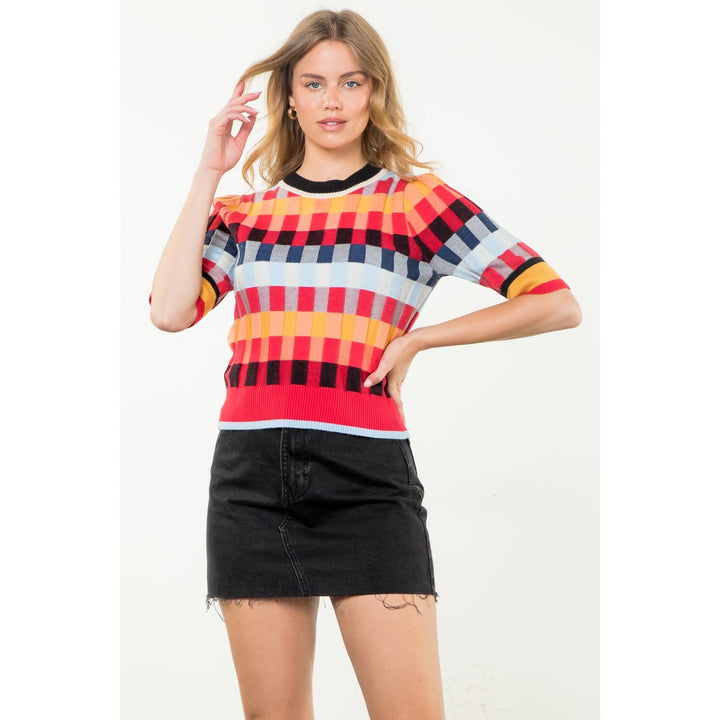 THML - Short Sleeve Textured Knit Top