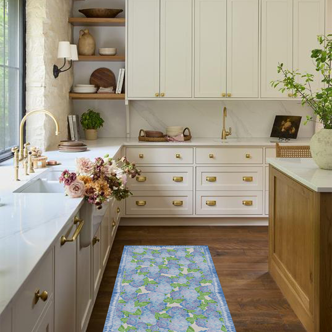 Hydrangea Vinyl Floor Mat