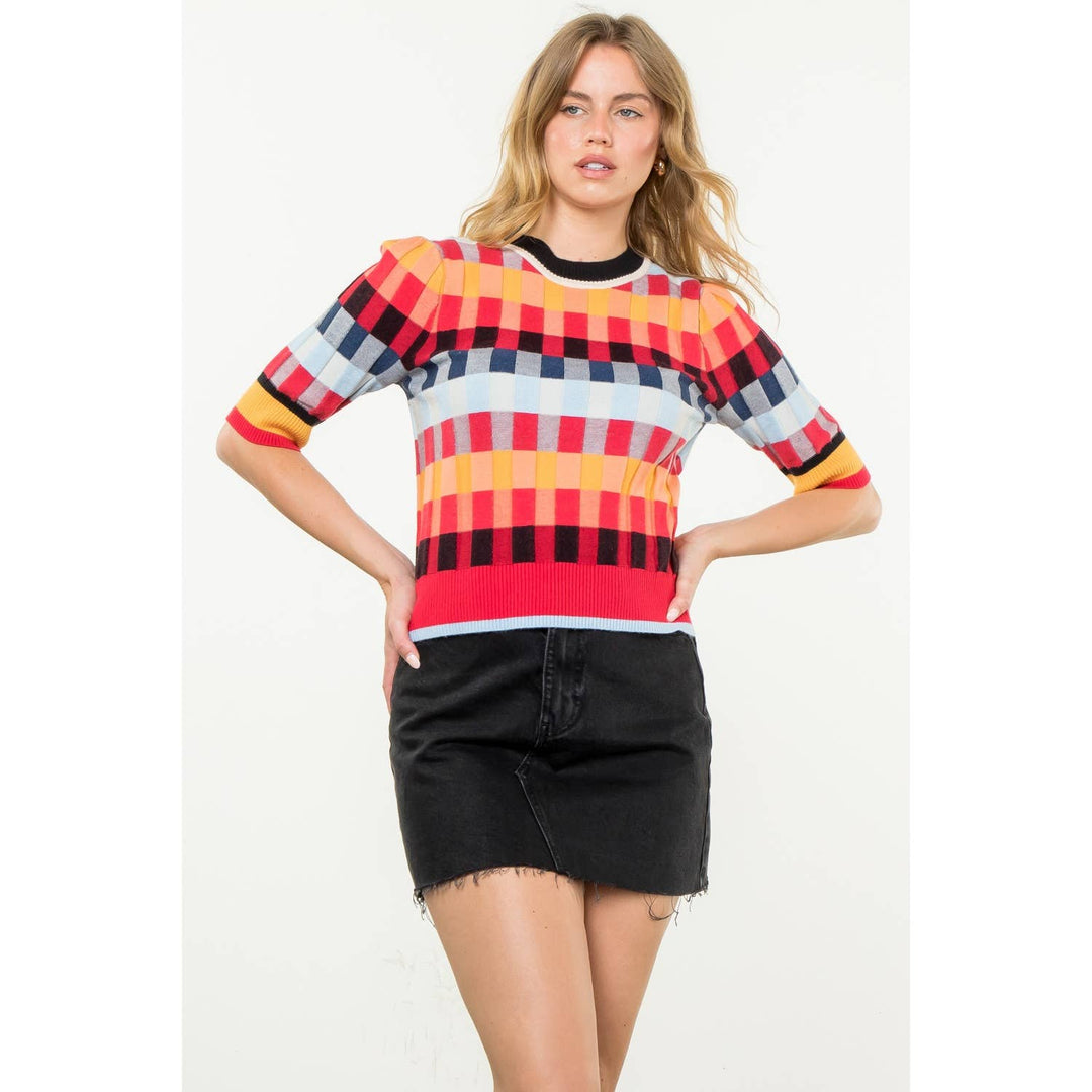 THML - Short Sleeve Textured Knit Top