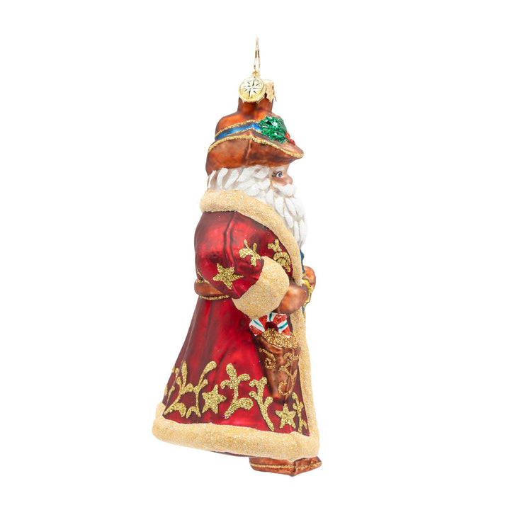Holiday Glass Ornament – Jingle Spurs Santa