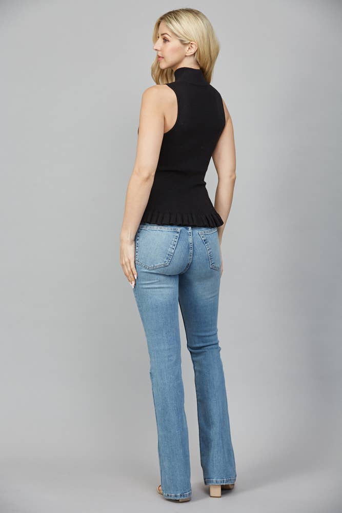 Mock Neck Peplum Sweater