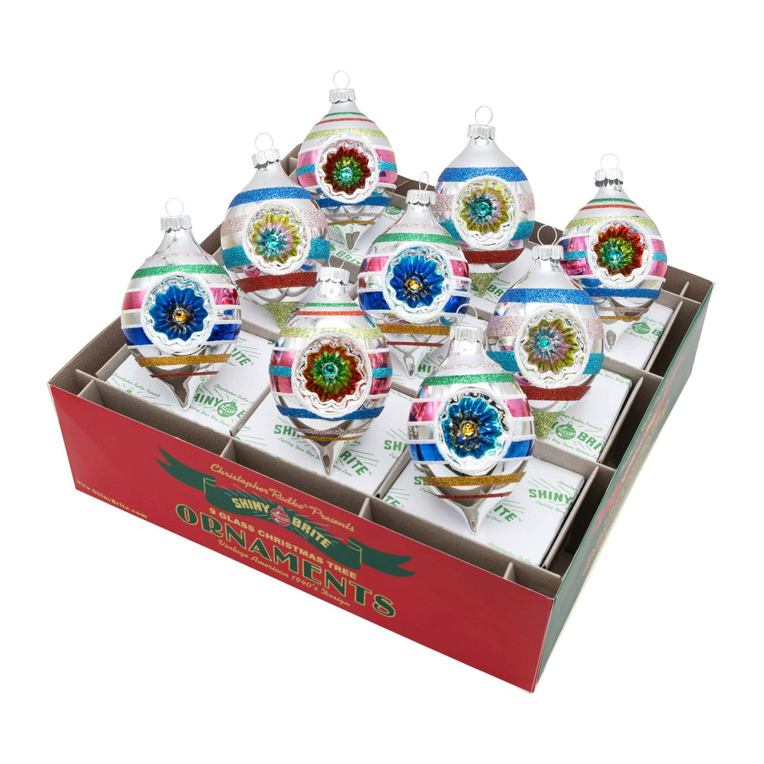 Holiday Glass Ornament – Confetti 9 COUNT 2.5" REFLECTOR
