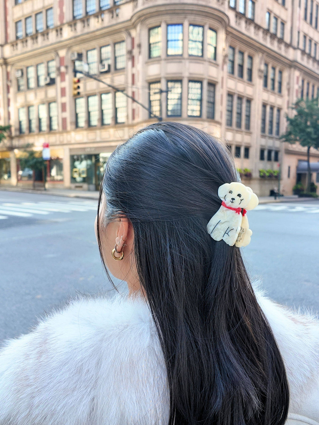 Hand-painted Doodle Puppy Claw Hair Clip | Eco-Friendly