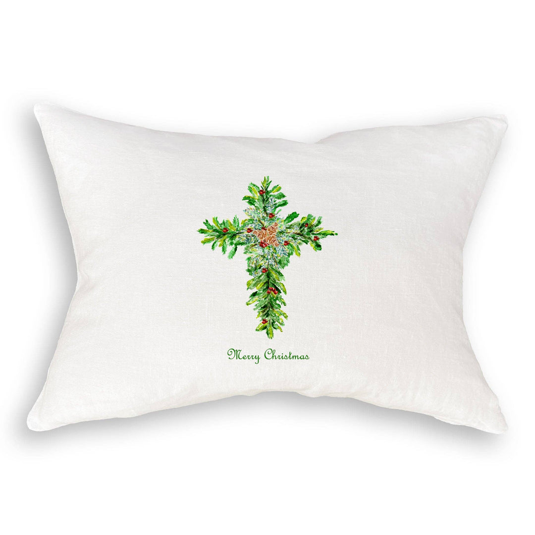 Christmas Cross with Red Berries Towel