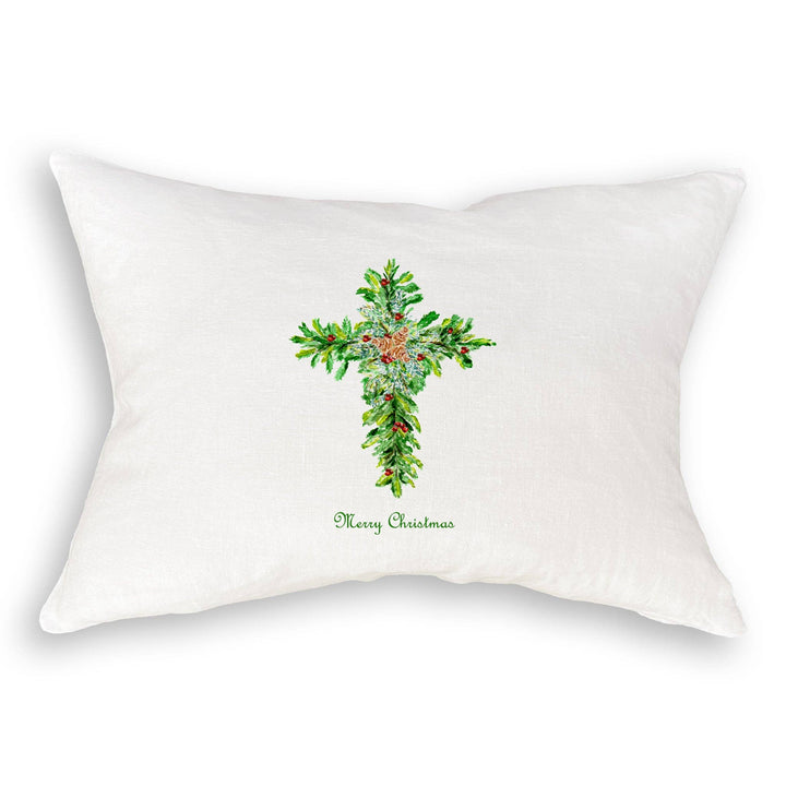 Christmas Cross with Red Berries Towel