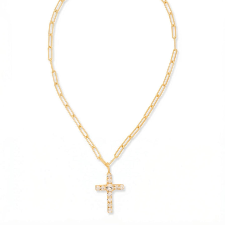 Sorrelli Cross Paperclip Pendant Necklace
