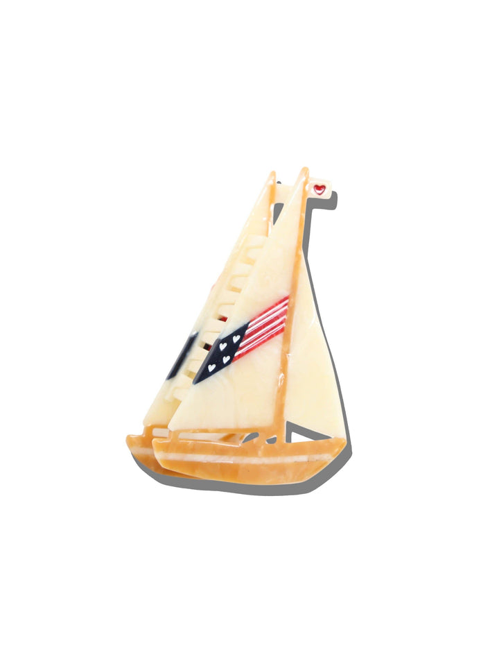Hand-painted Americana Sailboat Claw Hair Clip | Eco-Friendly