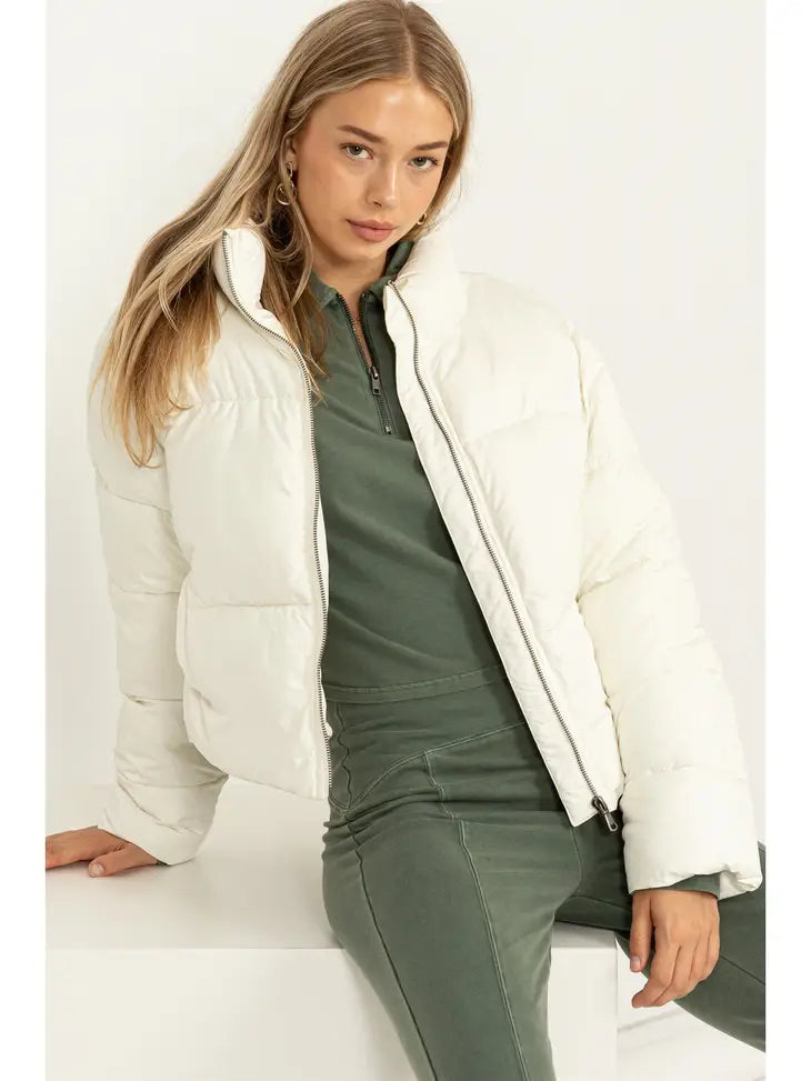 Cream Bomber Jacket