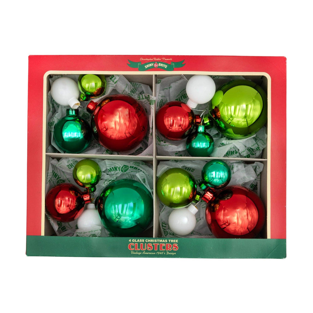 Holiday Glass Ornament – Splendor 4 COUNT 4PC 1.25",1.75"