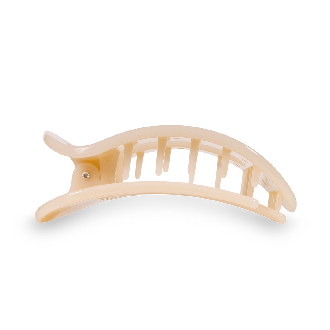 TELETIES - Round Flat Hair Clip | Medium | Almond Beige