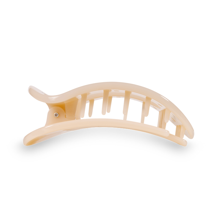 TELETIES - Round Flat Hair Clip | Medium | Almond Beige