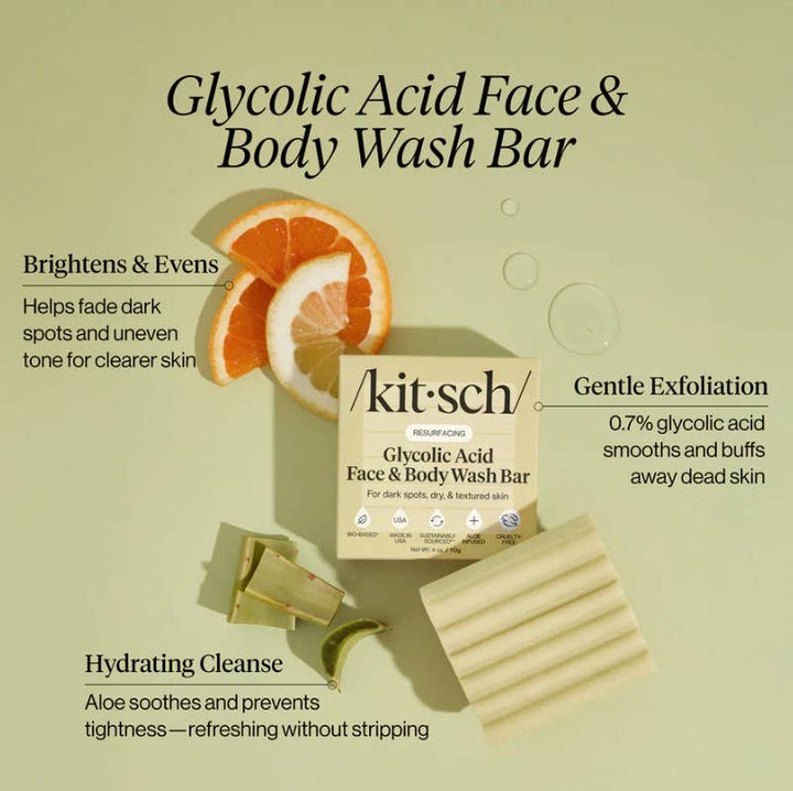 KITSCH Glycolic Acid Exfoliating Face and Body Wash